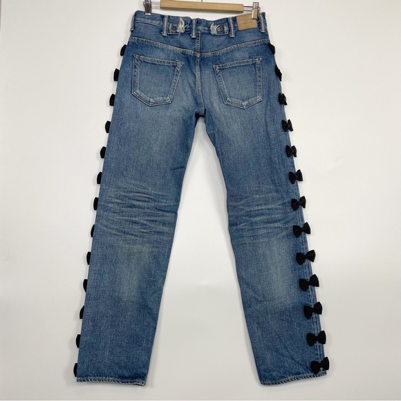 Tu Es Mon Tresor Japan Selvedge Denim Button Fly Bow Jeans - Picture 3 of 13